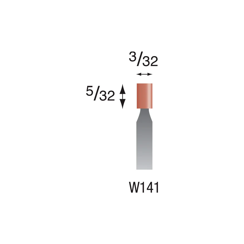 W141 Red Mounted Points 1/8" Shank (Pkg of 24)