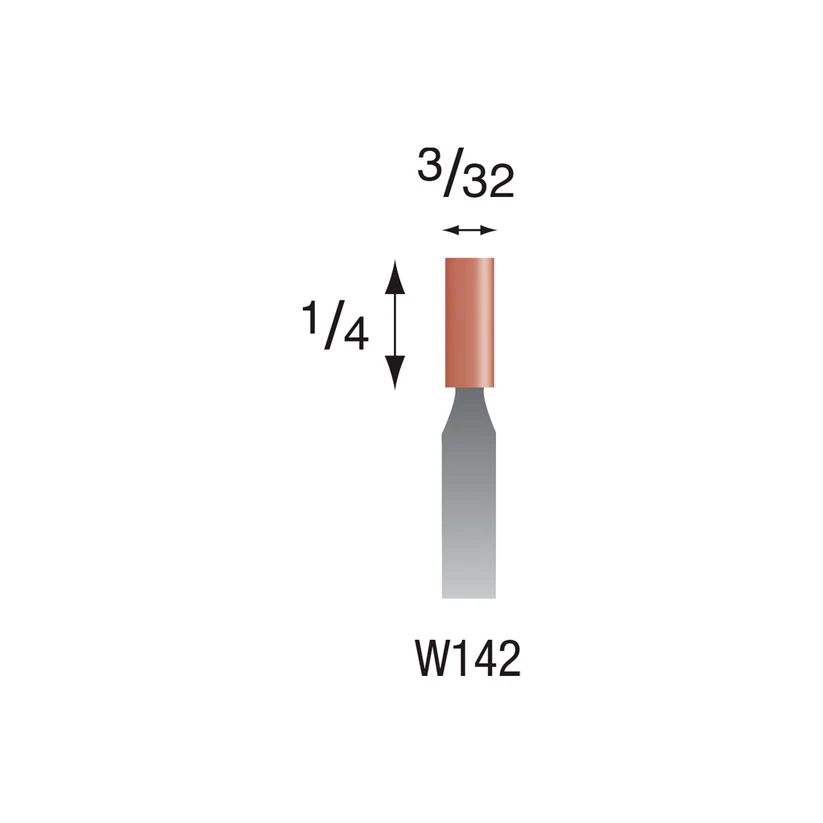 W142 Red Mounted Points 1/8" Shank (Pkg of 24)