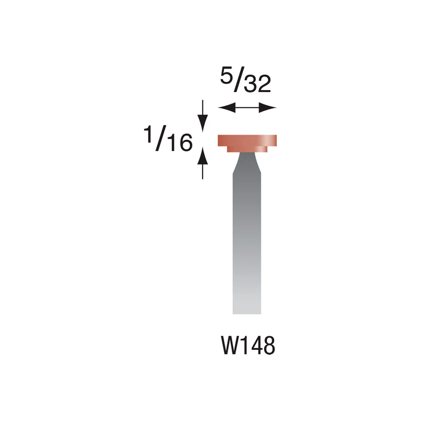 W148 Red Mounted Points 1/8" Shank (Pkg of 24)