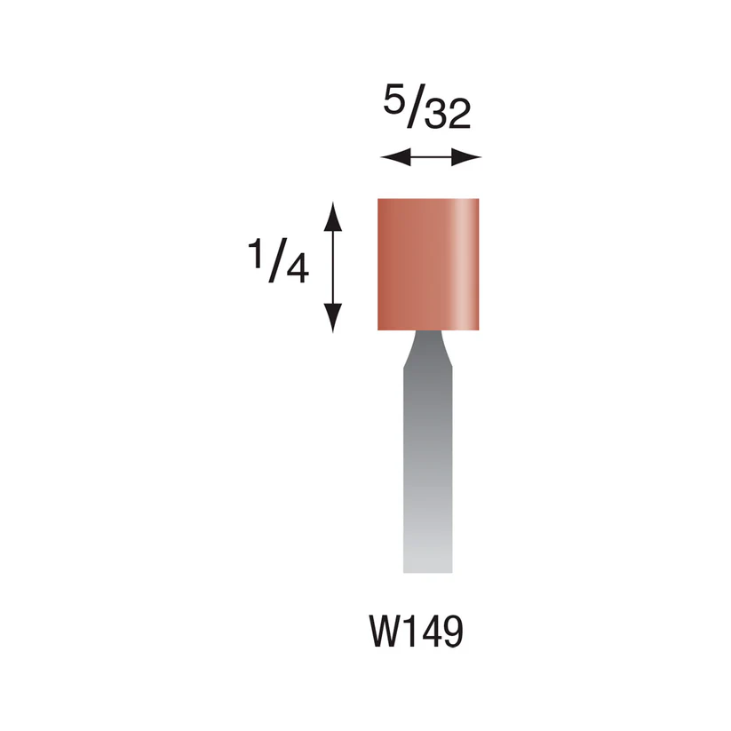 W149 Red Mounted Points 1/8" Shank (Pkg of 24)