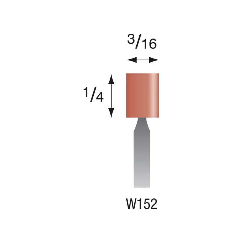 [310-1520] W152 Red Mounted Points 1/8" Shank (Pkg of 24)