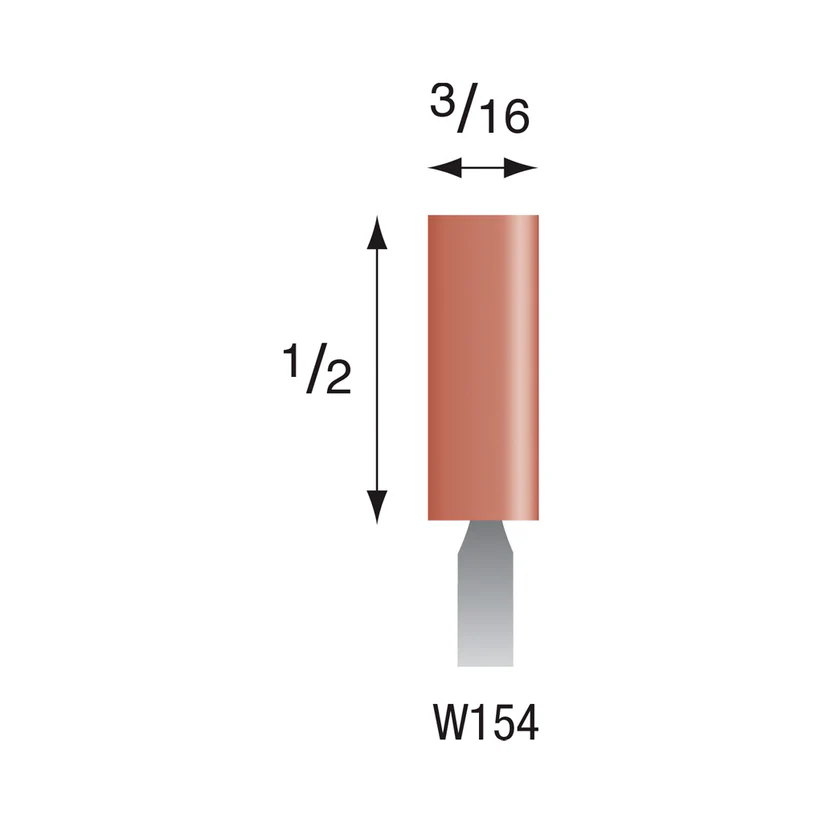 W154 Red Mounted Points 1/8" Shank (Pkg of 24)
