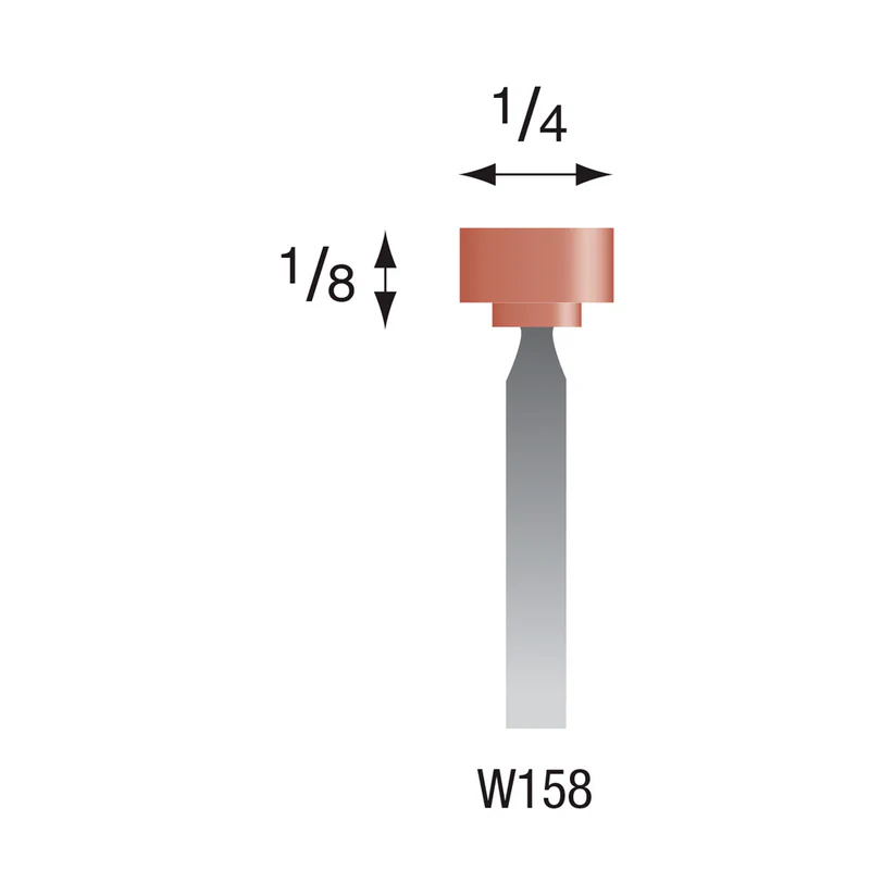 [310-1580] W158 Red Mounted Points 1/8" Shank (Pkg of 24)