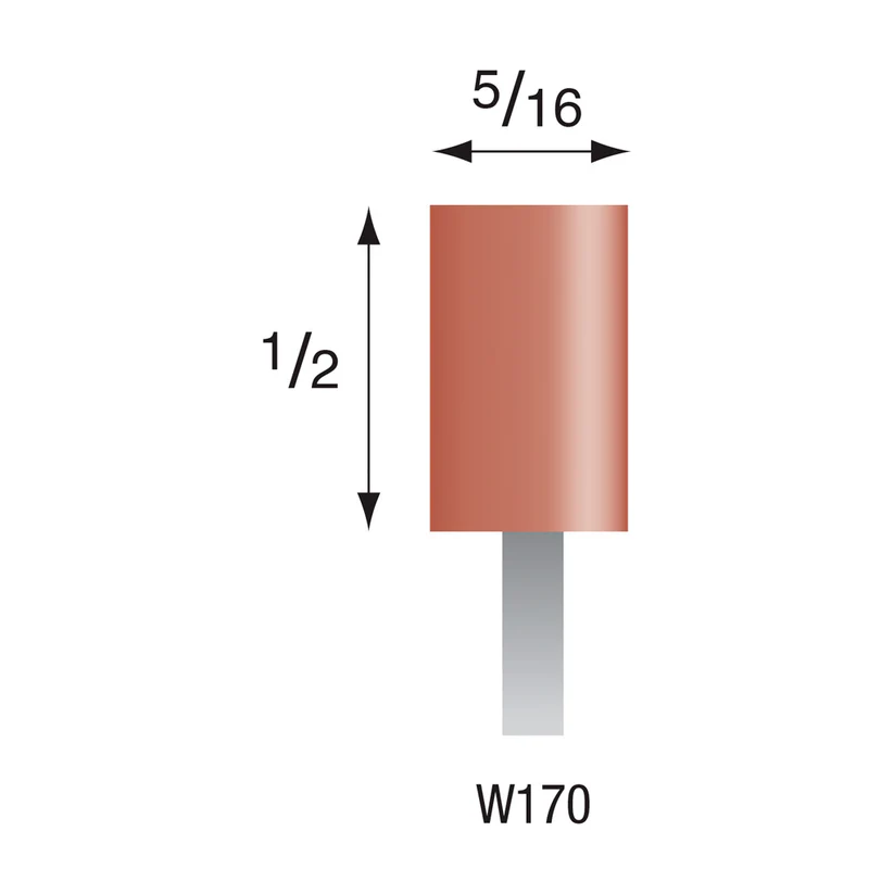 [310-1700] W170 Red Mounted Points 1/8" Shank (Pkg of 24)