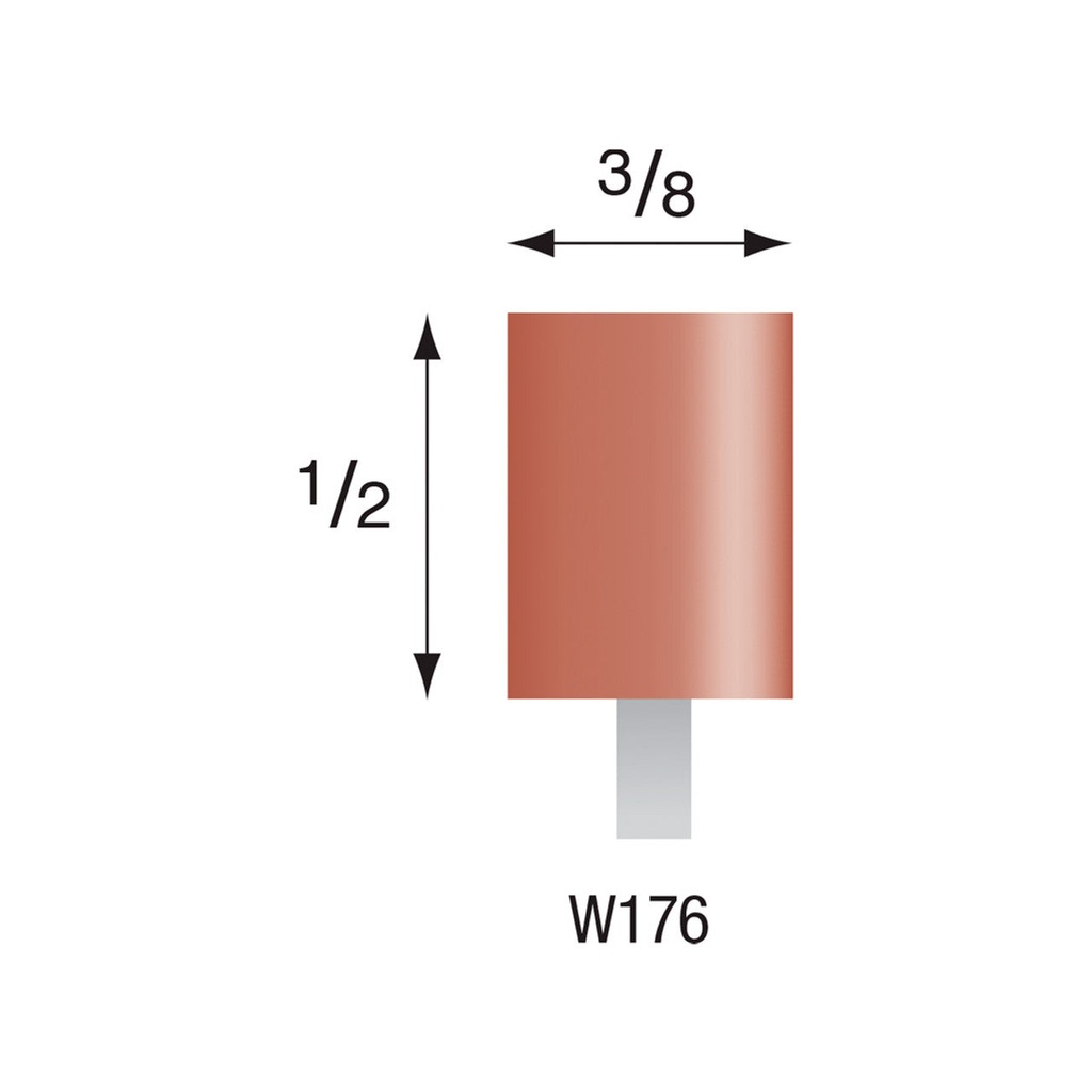 W176 Red Mounted Points 1/8" Shank (Pkg of 24)
