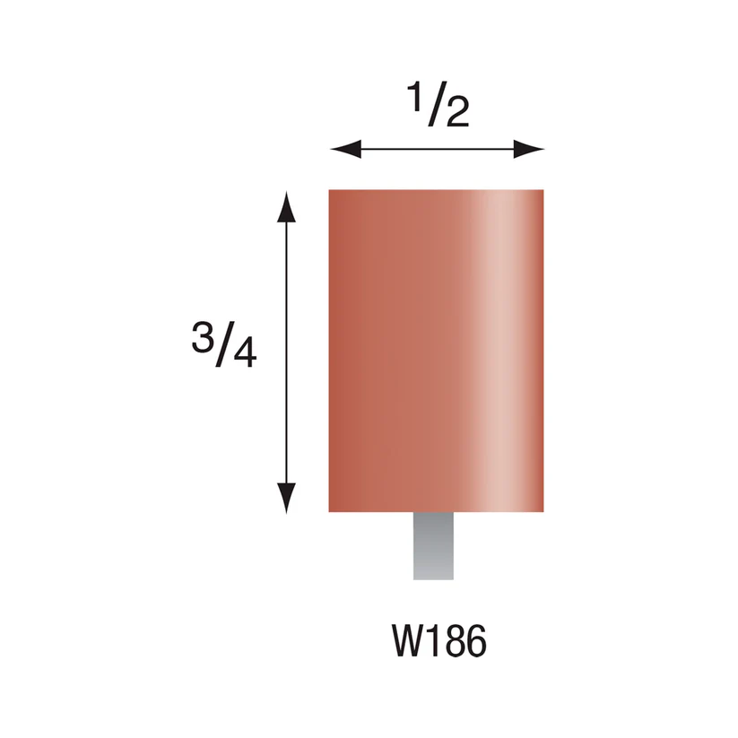 W186 Red Mounted Points 1/8" Shank (Pkg of 24)