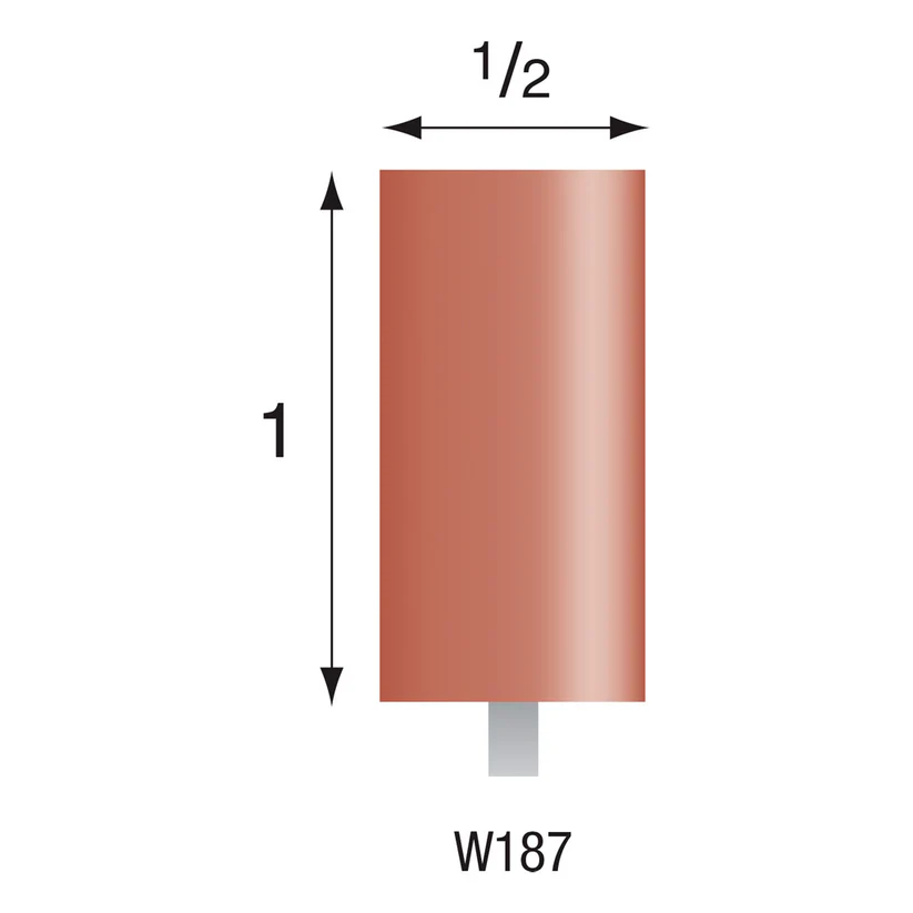 [310-1870] W187 Red Mounted Points 1/8" Shank (Pkg of 24)