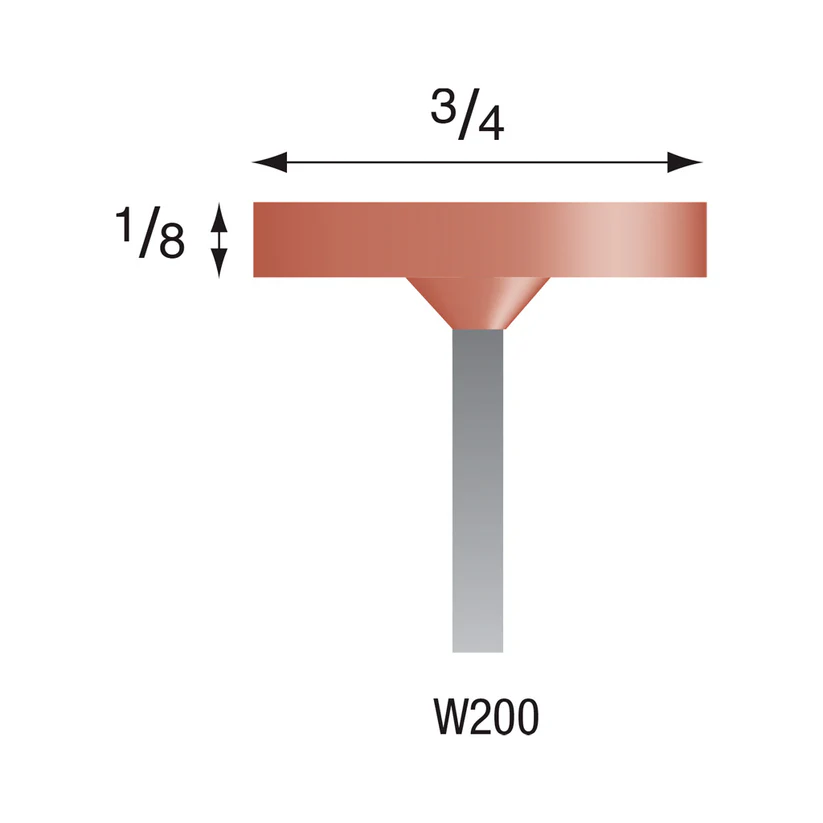 W200 Red Mounted Points 1/8" Shank (Pkg of 24)