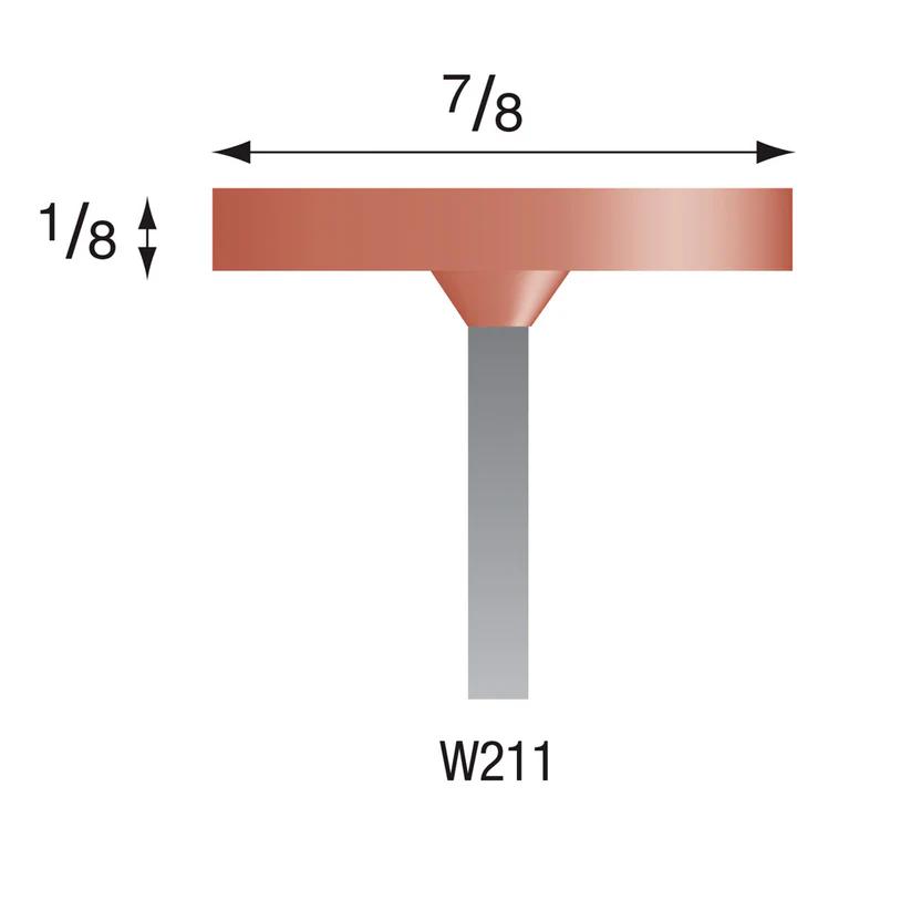 [310-2110] W211 Red Mounted Points 1/8" Shank (Pkg of 24)
