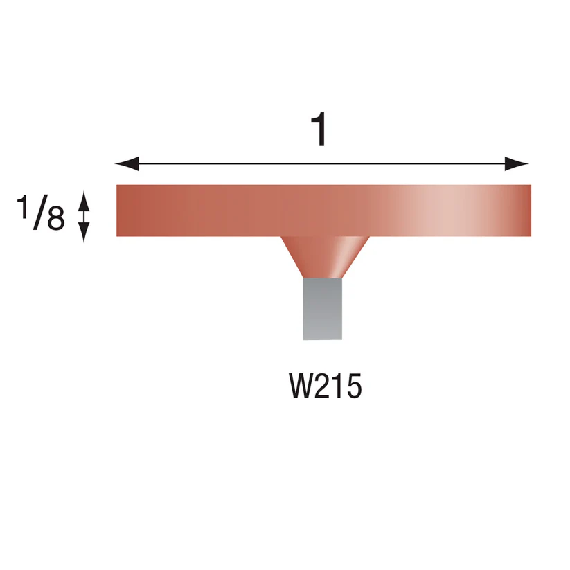 W215 Red Mounted Points 1/8" Shank (Pkg of 24)