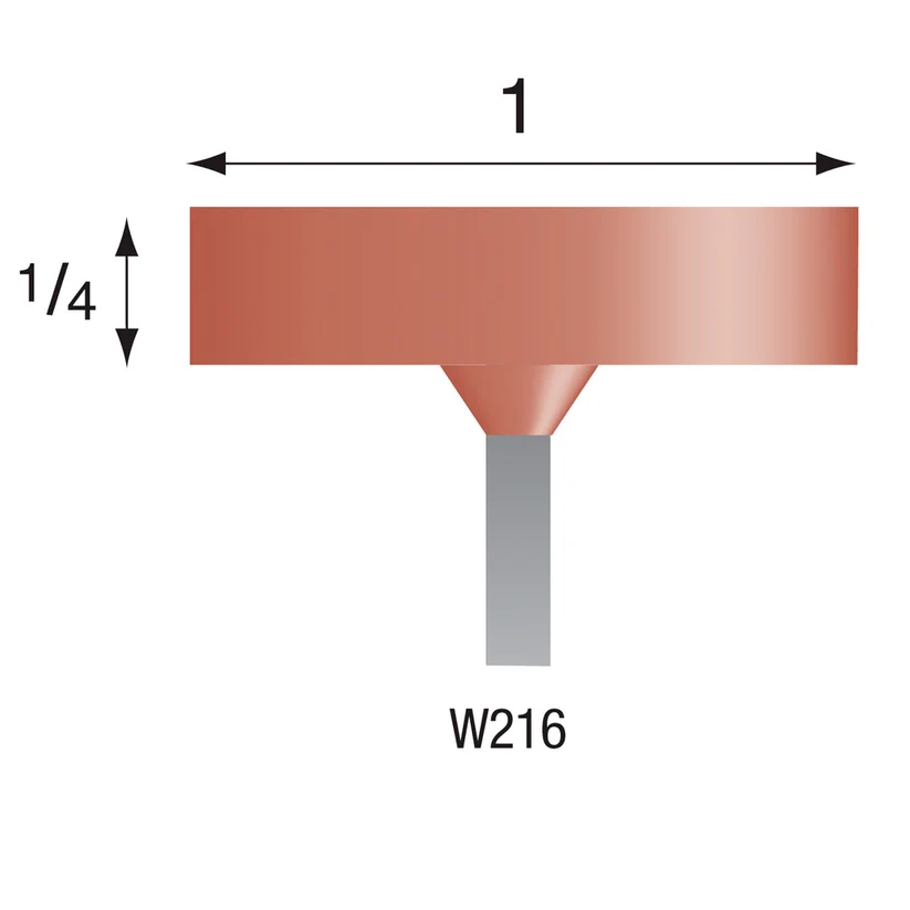 W216 Red Mounted Points 1/8" Shank (Pkg of 24)