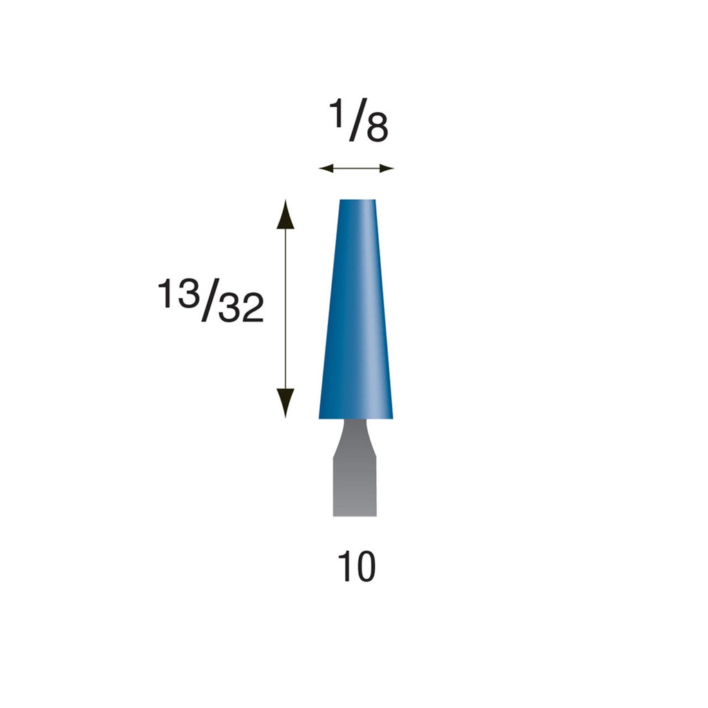 [315-0100] #10 Blue Mounted Points 3/32" Shank (Pkg of 24)