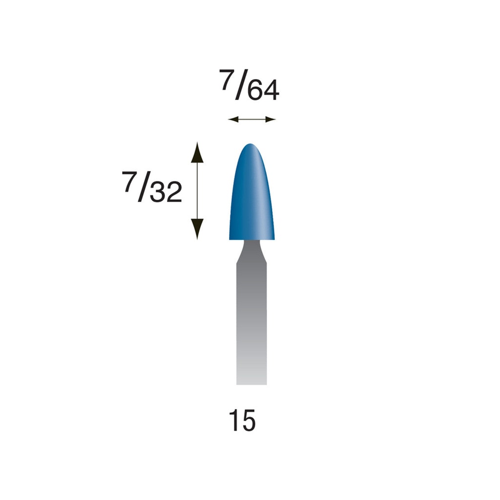 [315-0150] #15 Blue Mounted Points 3/32" Shank (Pkg of 24)