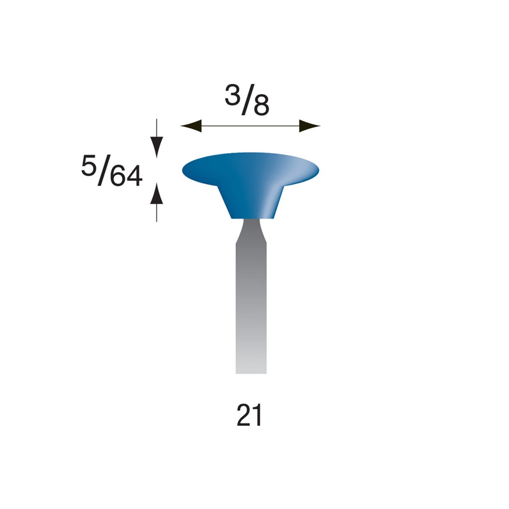 #21 Blue Mounted Points 3/32" Shank (Pkg of 24)