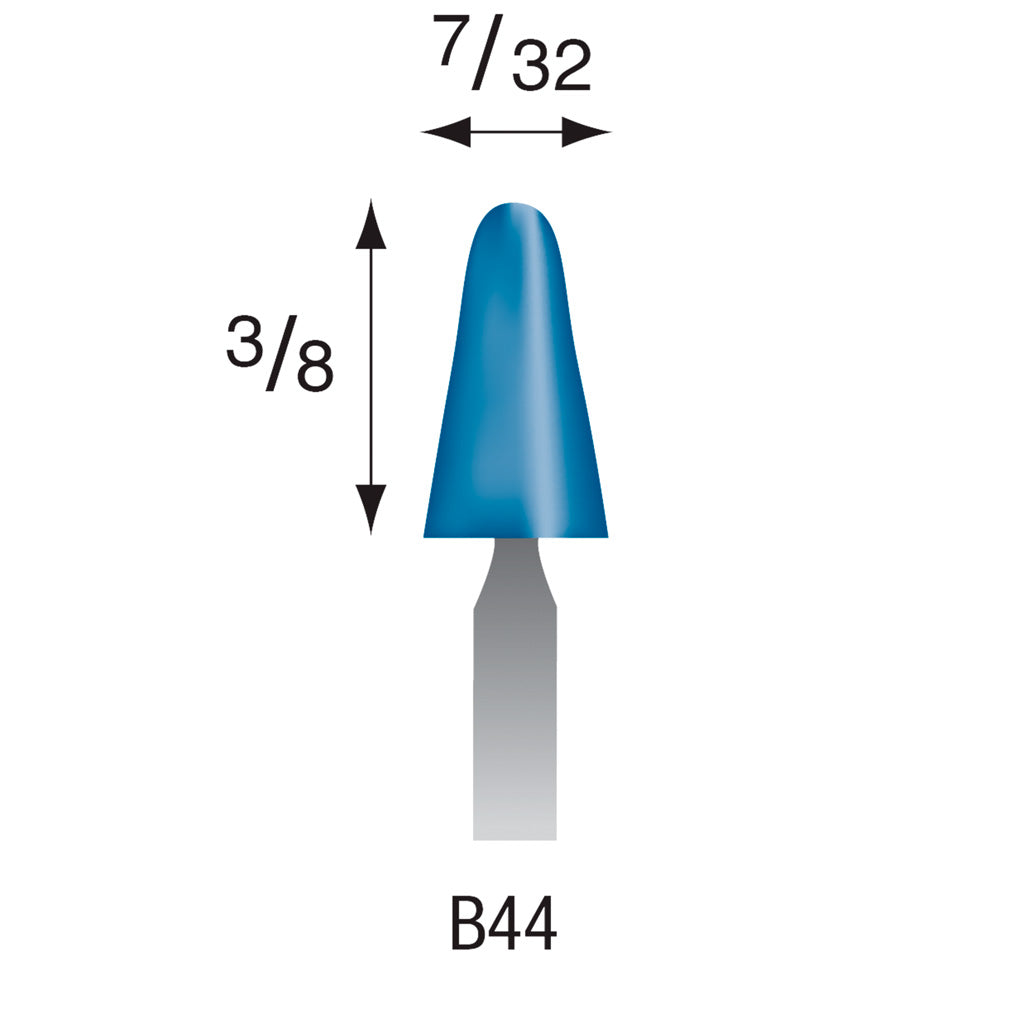 [317-0440] B44 Blue Mounted Points 3mm Shank (Pkg of 200)