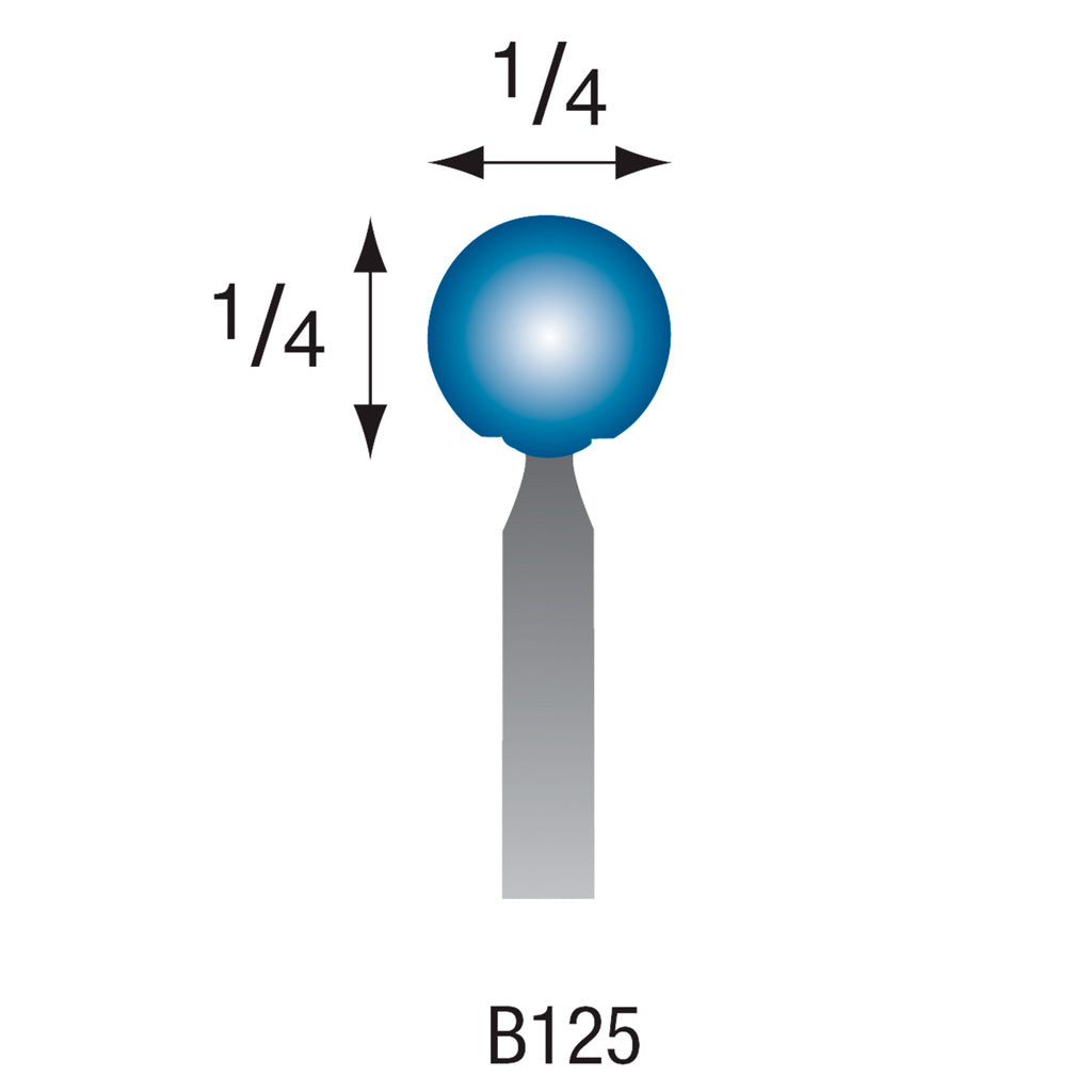 [317-1250] B125 Blue Mounted Points 3mm Shank (Pkg of 200)