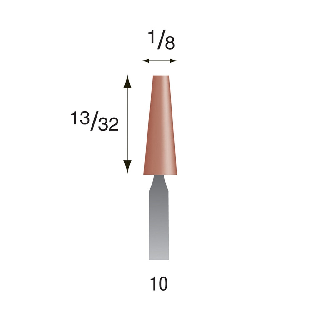 [320-0100] #10 Red Mounted Points 3/32" Shank (Pkg of 24)