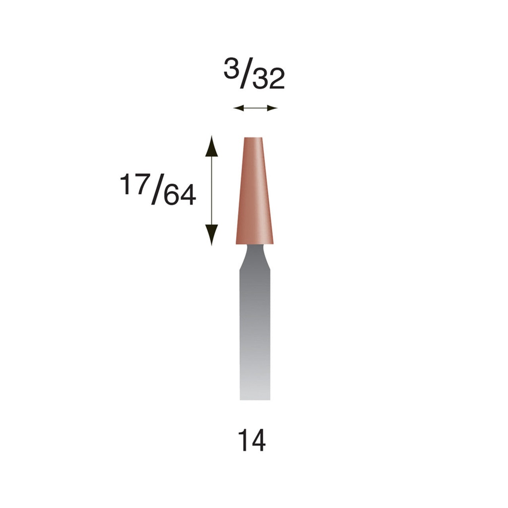 #14 Red Mounted Points 3/32" Shank (Pkg of 24)
