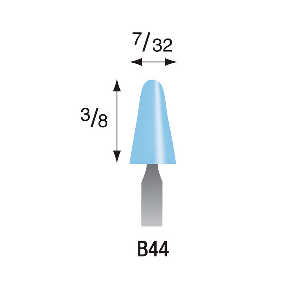 [322-0440] B44 Light Blue Mounted Points 1/8" Shank (Pkg of 24)