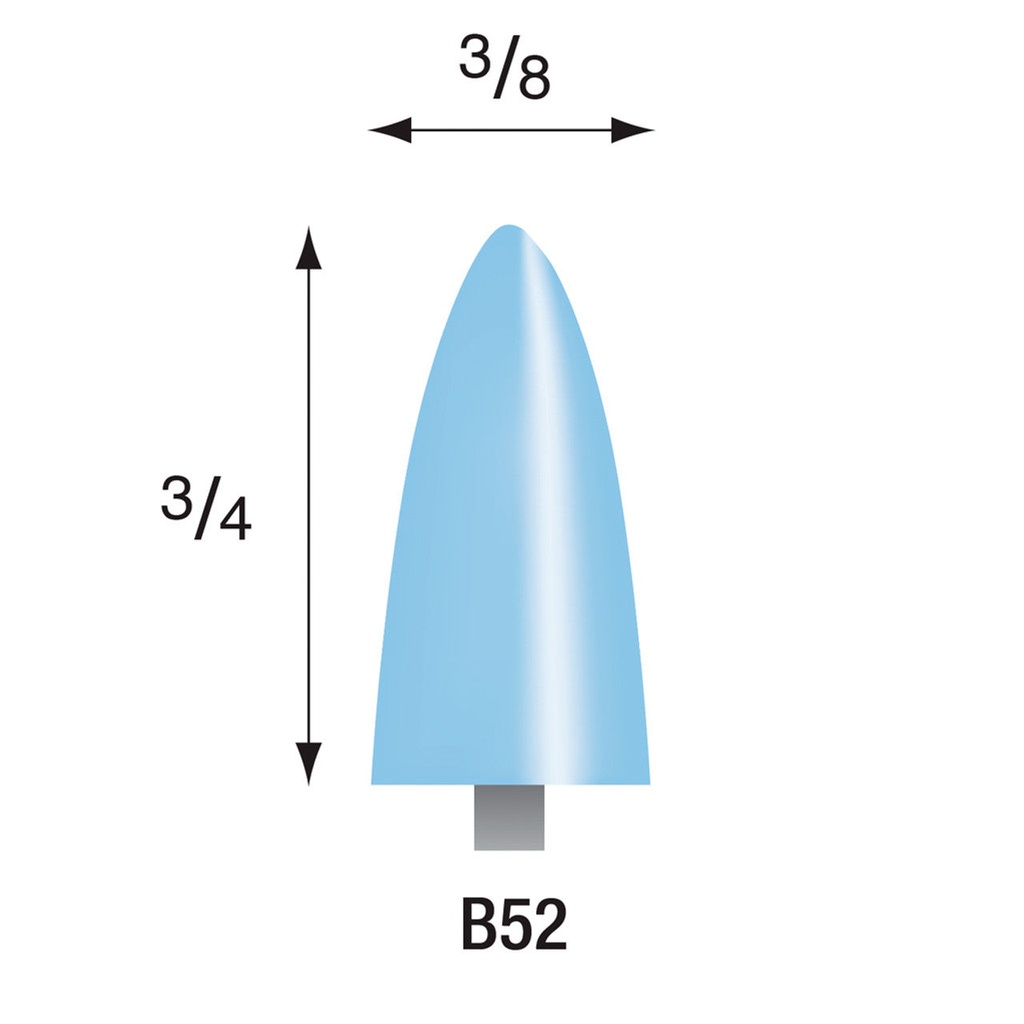 [322-0520] B52 Light Blue Mounted Points 1/8" Shank (Pkg of 24)