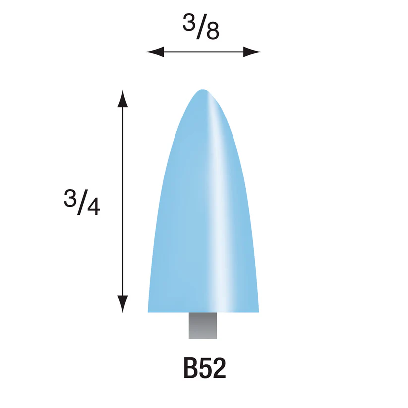 [322-0523] B52 Light Blue Mounted Points 3mm Shank (Pkg of 24)