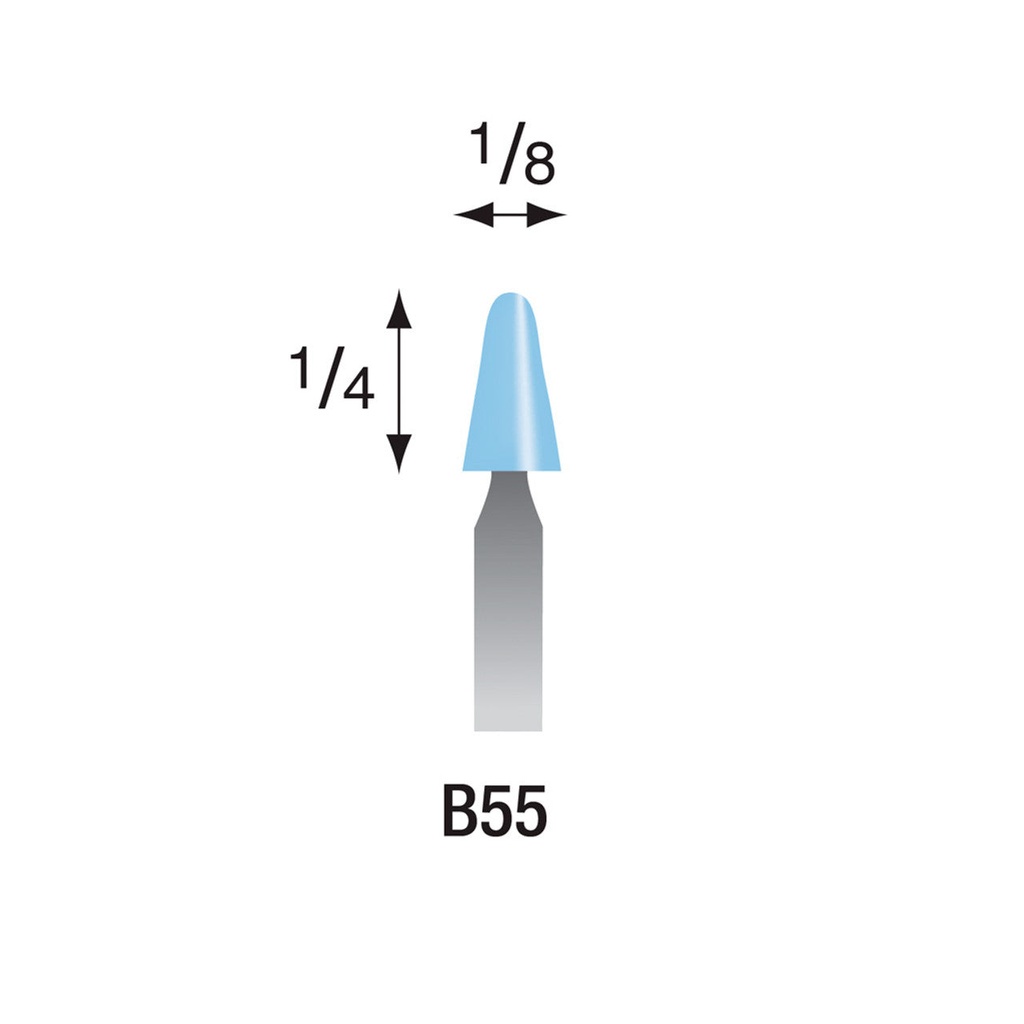 [322-0550] B55 Light Blue Mounted Points 1/8" Shank (Pkg of 24)
