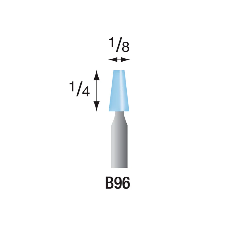 [322-0963] B96 Light Blue Mounted Points 3mm Shank (Pkg of 24)