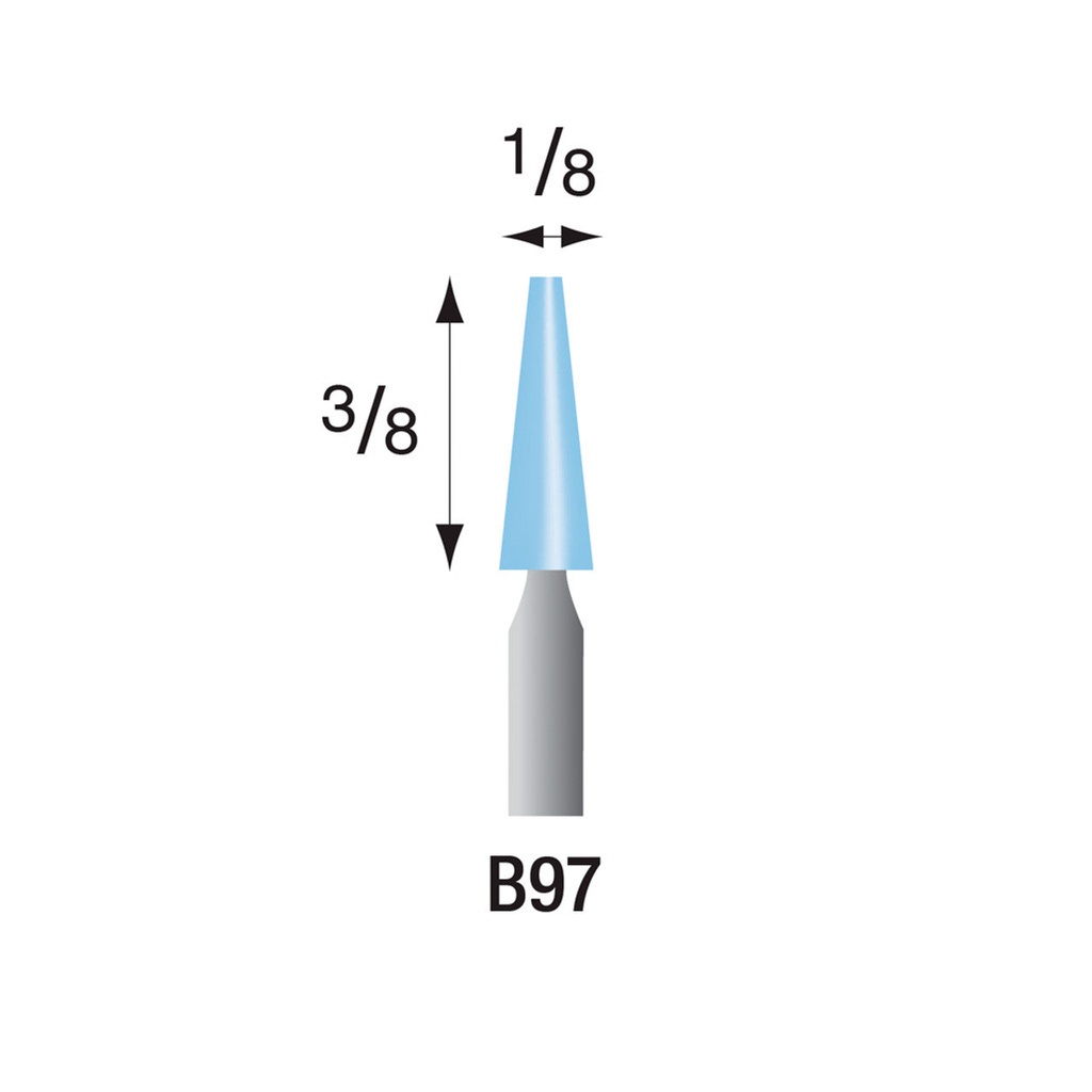 B97 Light Blue Mounted Points 1/8" Shank (Pkg of 24)
