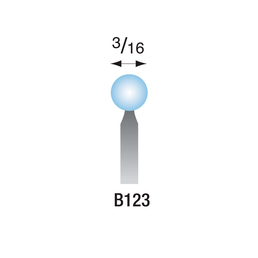 B123 Light Blue Mounted Points 1/8" Shank (Pkg of 24)