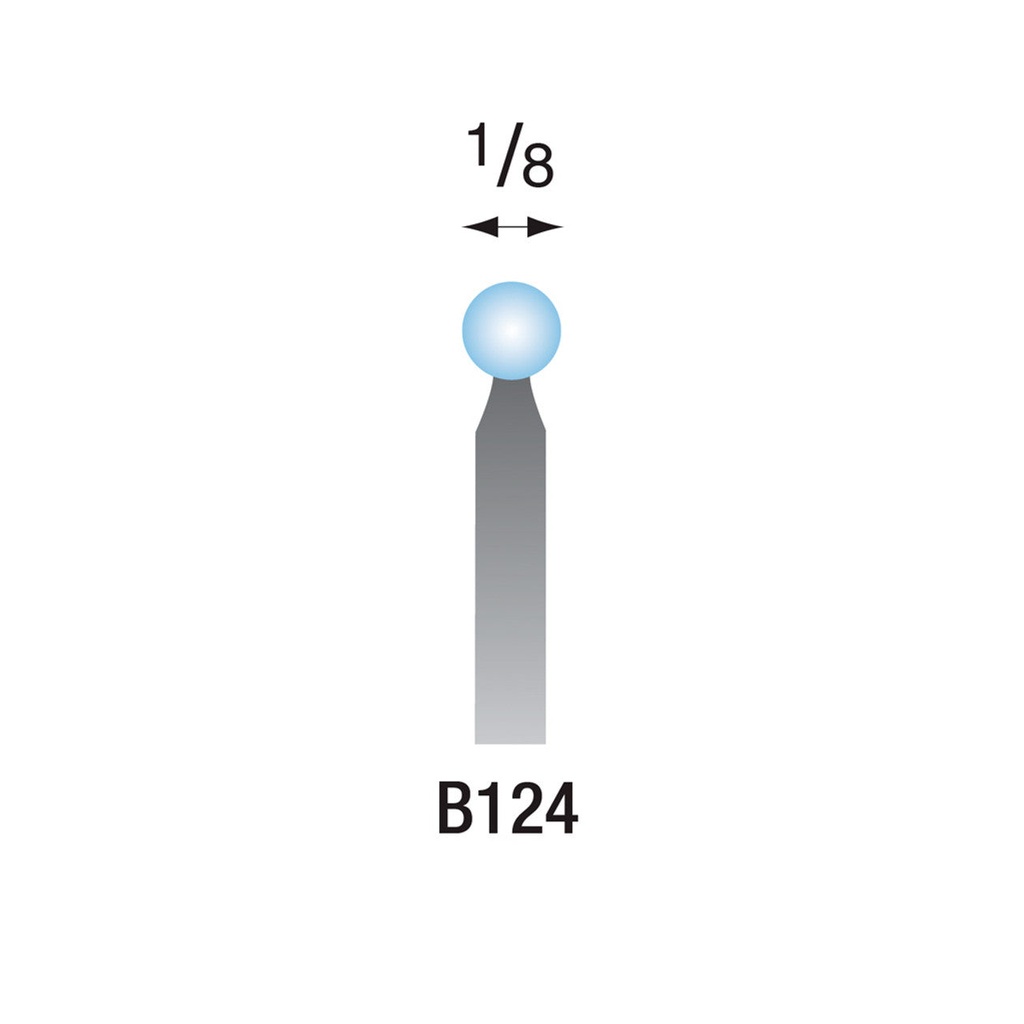 B124 Light Blue Mounted Points 1/8" Shank (Pkg of 24)