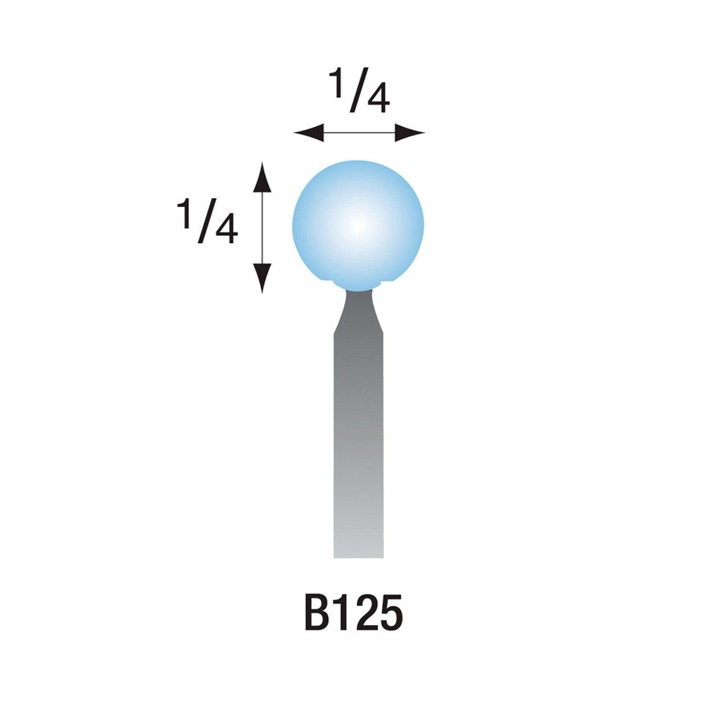 B125 Light Blue Mounted Points 1/8" Shank (Pkg of 24)