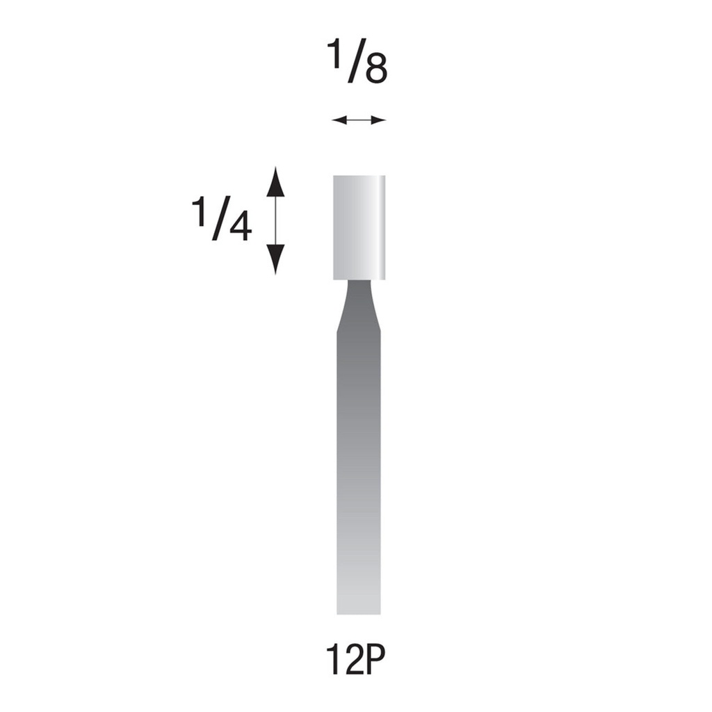12P White Mounted Points 3/32" Shank (Pkg of 24)
