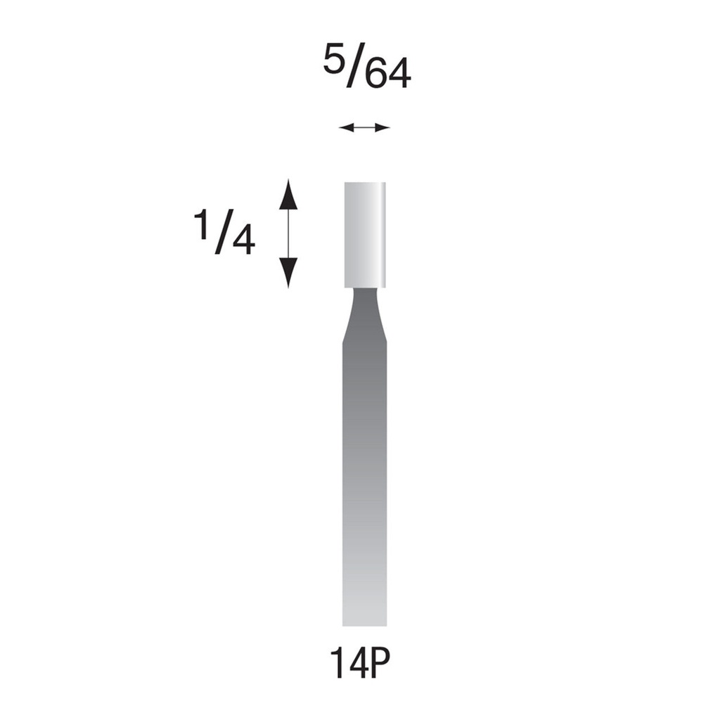 14P White Mounted Points 3/32" Shank (Pkg of 24)