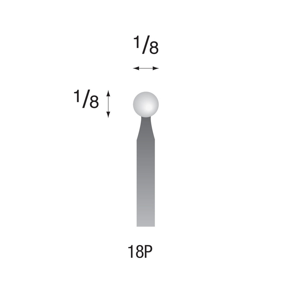 [325-0180] 18P White Mounted Points 3/32" Shank (Pkg of 24)