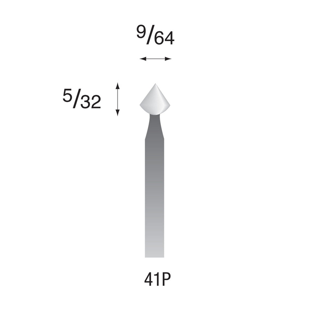 [325-0410] 41P White Mounted Points 3/32" Shank (Pkg of 24)