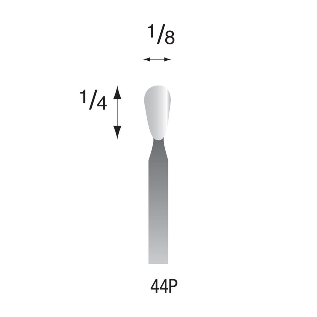 [325-0440] 44P White Mounted Points 3/32" Shank (Pkg of 24)