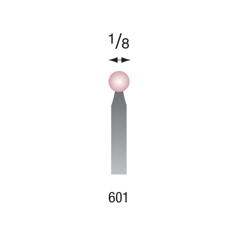 [330-1324] Busch® #601 Pink Polishing Points 3/32" Shank (Pkg. of 6)