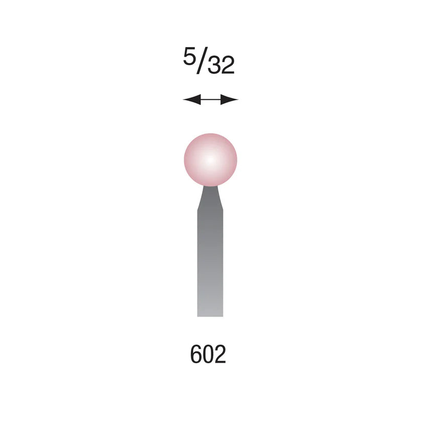 Busch® #602 Pink Polishing Points 3/32" Shank (Pkg. of 6)