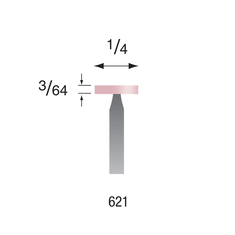 Busch® #621Pink Polishing Points 3/32" Shank (Pkg. of 6)