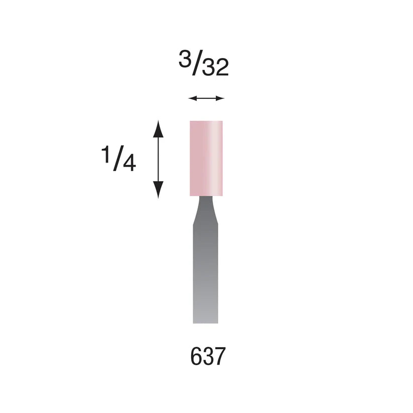 Busch® #637 Pink Polishing Points 3/32" Shank (Pkg. of 6)