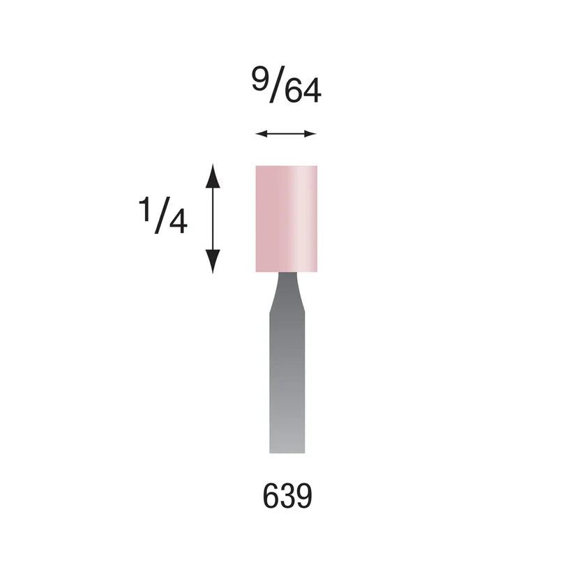 Busch® #639 Pink Polishing Points 3/32" Shank (Pkg. of 6)