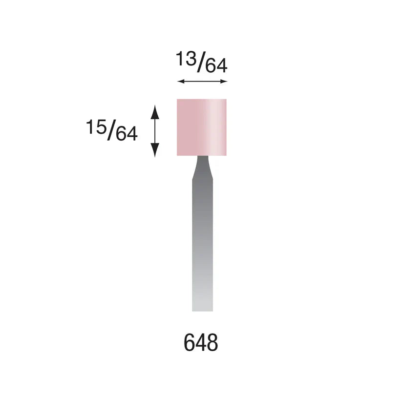 [330-1364] Busch® #648 Pink Polishing Points 3/32" Shank (Pkg. of 6)