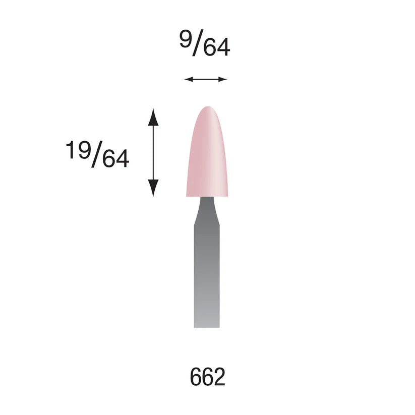 Busch® #662 Pink Polishing Points 3/32" Shank (Pkg. of 6)
