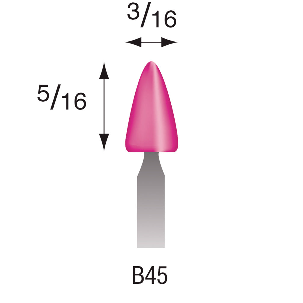 [337-0450] B45 Pink Mounted Points 3mm Shank (Pkg of 200)