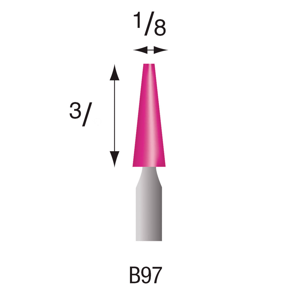 [337-0970] B97 Pink Mounted Points 3mm Shank (Pkg of 200)