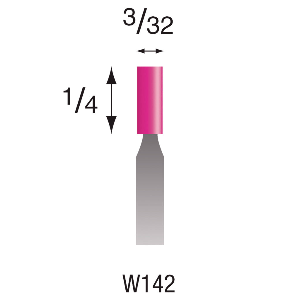 [337-1420] W142 Pink Mounted Points 3mm Shank (Pkg of 200)