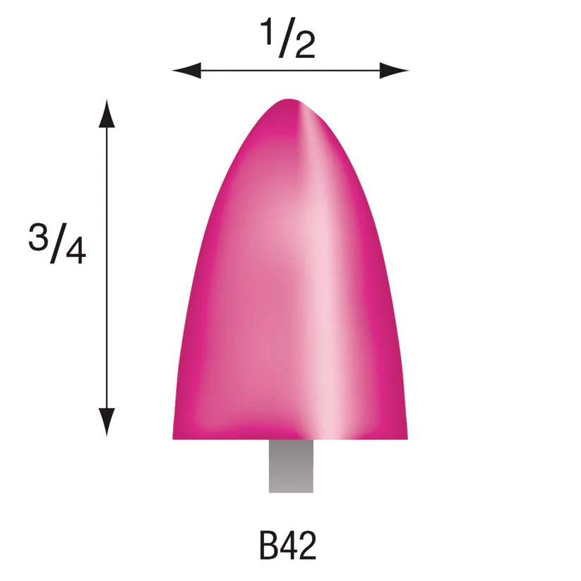 B42 Pink Mounted Points 1/8" Shank (Pkg of 24)