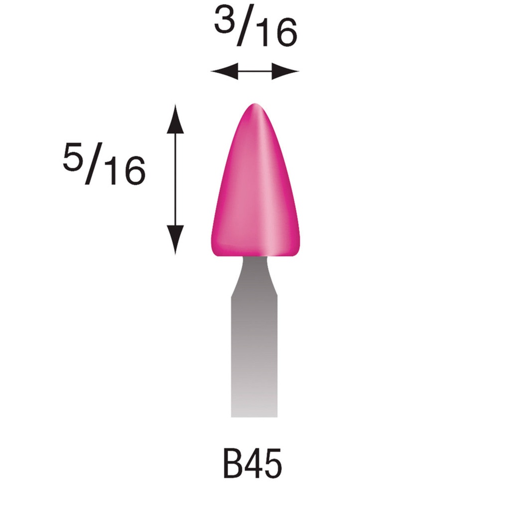 B44 Pink Mounted Points 1/8" Shank (Pkg of 24)
