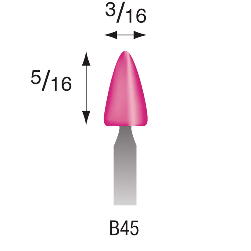 [340-0453] B45 Pink Mounted Points 3mm Shank (Pkg of 24)