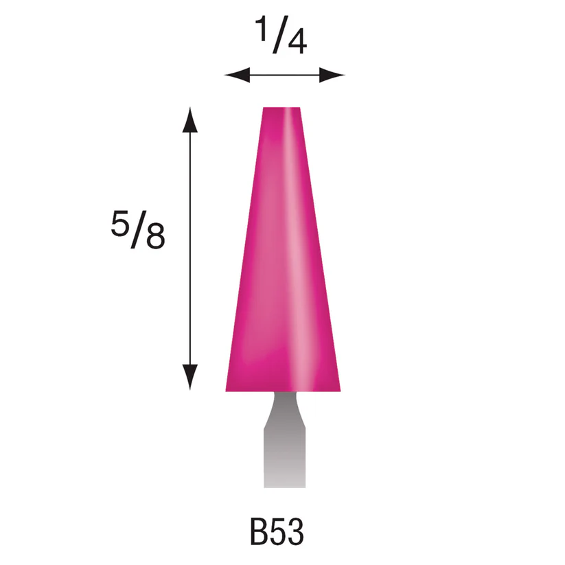 [340-0533] B53 Pink Mounted Points 3mm Shank (Pkg of 24)